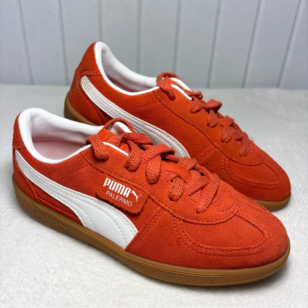 Puma Palermo Orange Sneakers with White Accents Size 3C